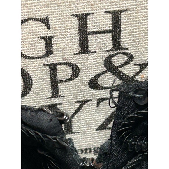 Vintage 50's 60's Black Embroidered Party Dress by‎ Jr. Theme Size S Whimsigoth - Picture 8 of 8